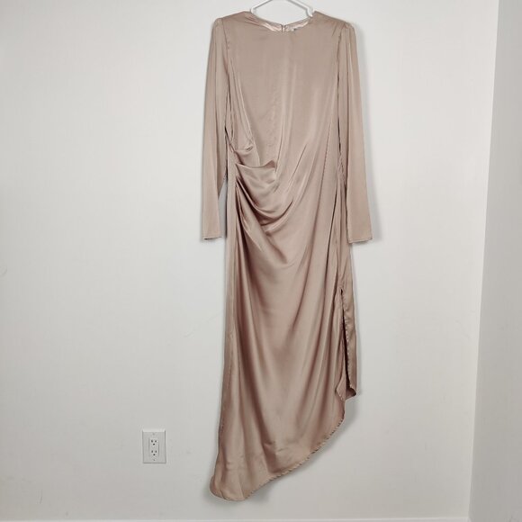 Chi Chi London Women's Dress Size 12 Champagne Crew Neck Elegant Prom Occasion - Picture 1 of 10